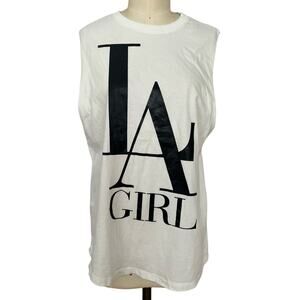 LA Girl 100% Cotton Large tank top Forever 21 Beachy Coastal Vacation Festival